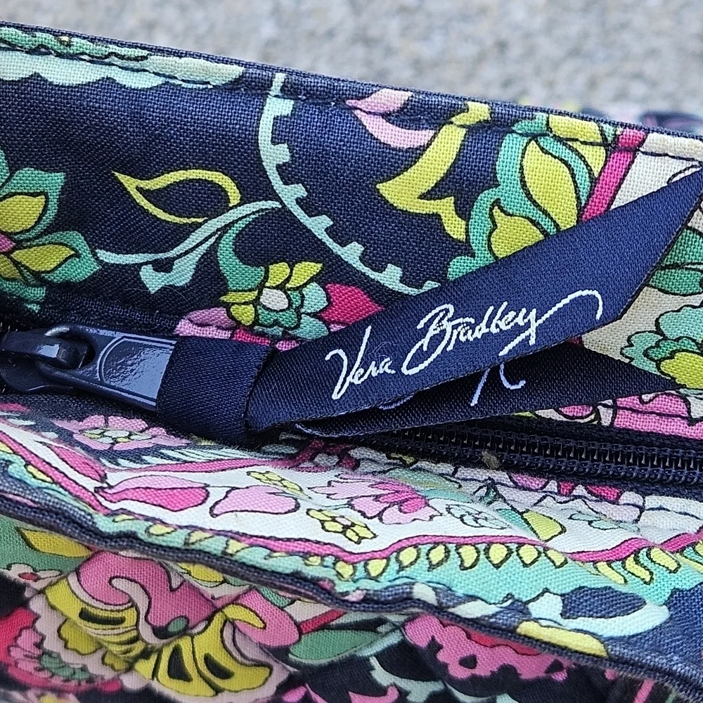 Vera Bradley Petal Paisley Tic Tac Tote Large Floral Shoulder Bag Zip Top